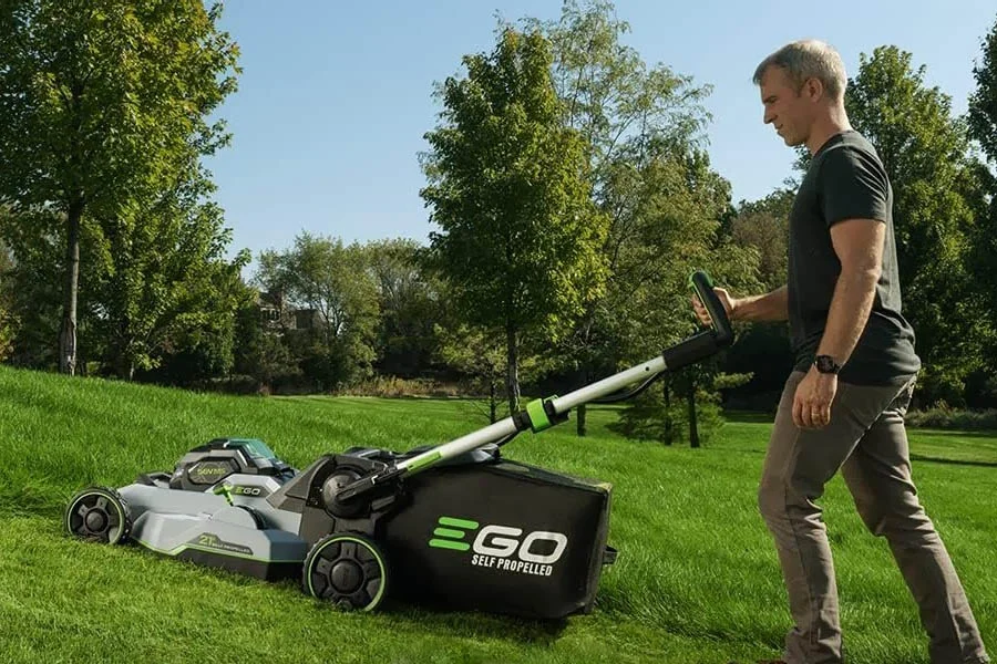 self powered lawn mower